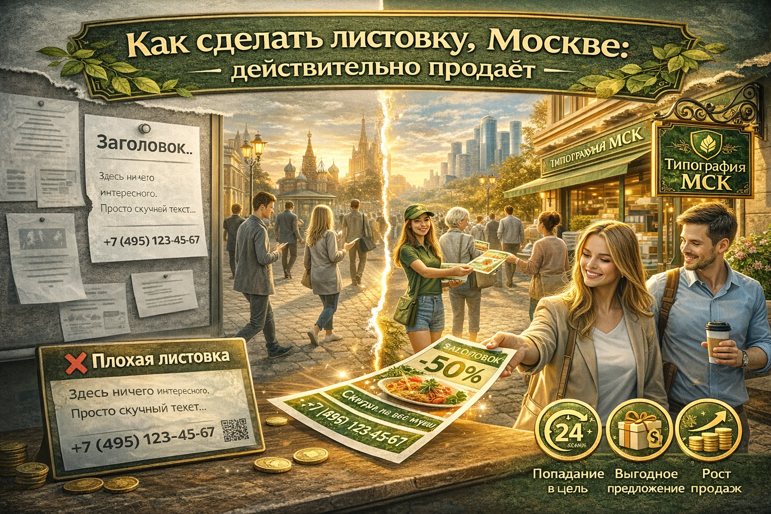 Заказать продающие листовки